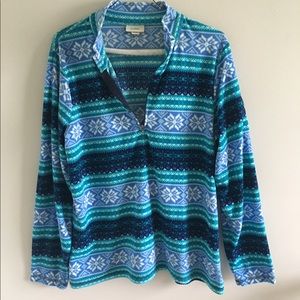 L.L. Bean Fleece Snowflake Quarter-zip Jacket