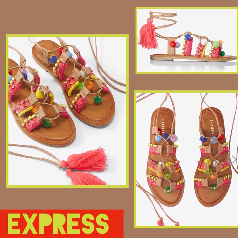 🆕Express Pom Pom Tassel Sandals