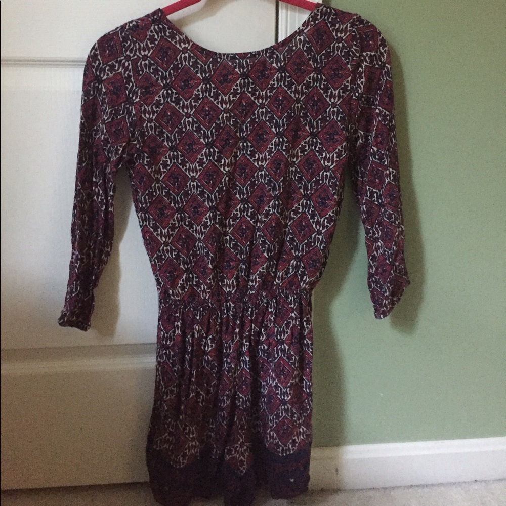 Maroon Patterned Romper - image 2