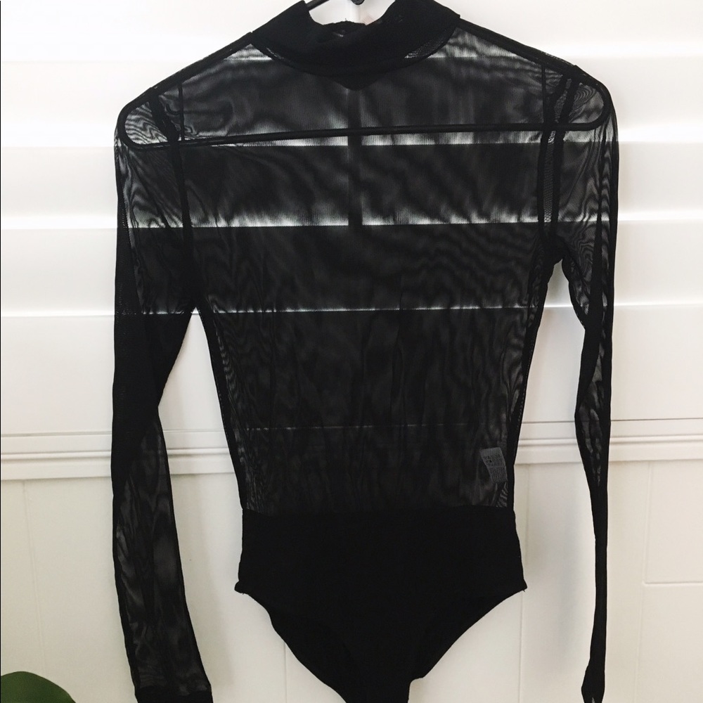 Sheer black bodysuit
