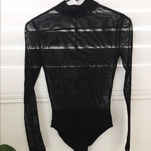 Sheer black bodysuit