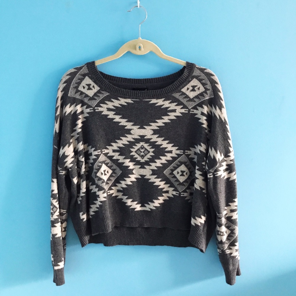 Loose Aztec Print Sweater