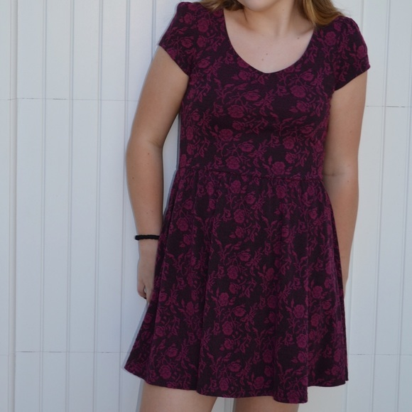 Frenchi Dresses & Skirts - Frenchi Skater Burgundy Dress Frenchi Dresses & Skirts - Frenchi Skater Burgundy Dress