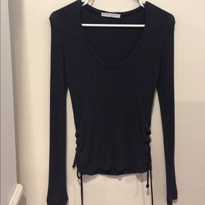 Dark Gray Side Lace Shirt