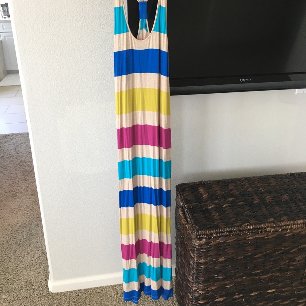 Calvin Klein striped maxi dress
