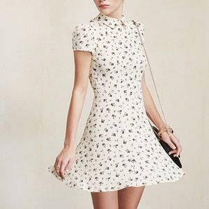 Reformation Wednesday dress white floral 0 petite