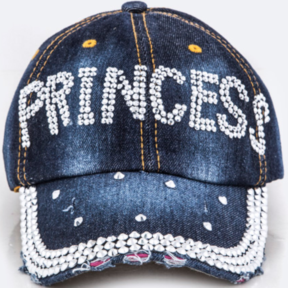 BOUTIQUE Crystal Princess Embelished Denim Cap