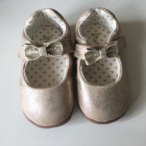 Carters gold bow flats sz4