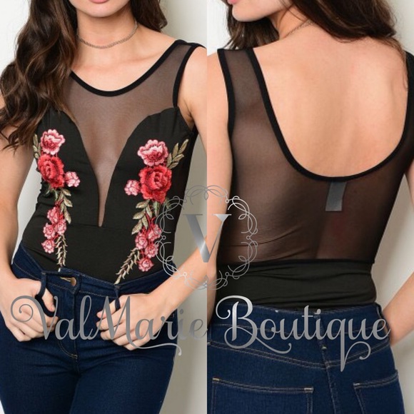 Rose embroidered bodysuit - Picture 3 of 3