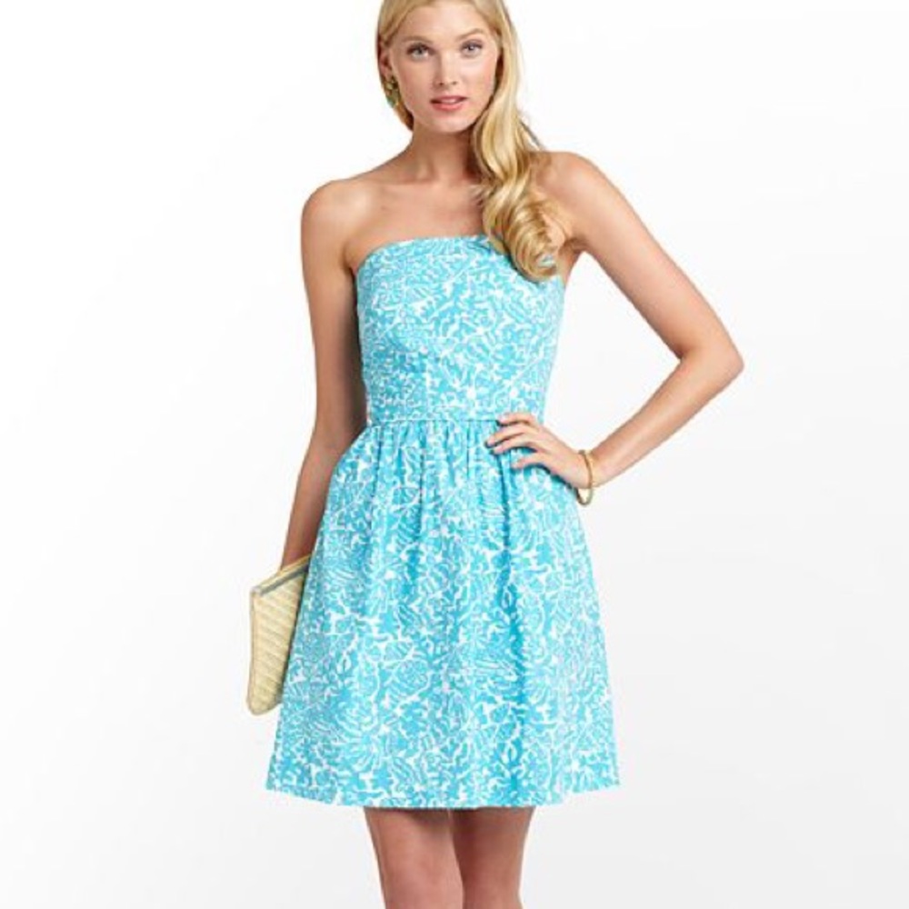 Blue strapless Lilly Pulitzer Dress