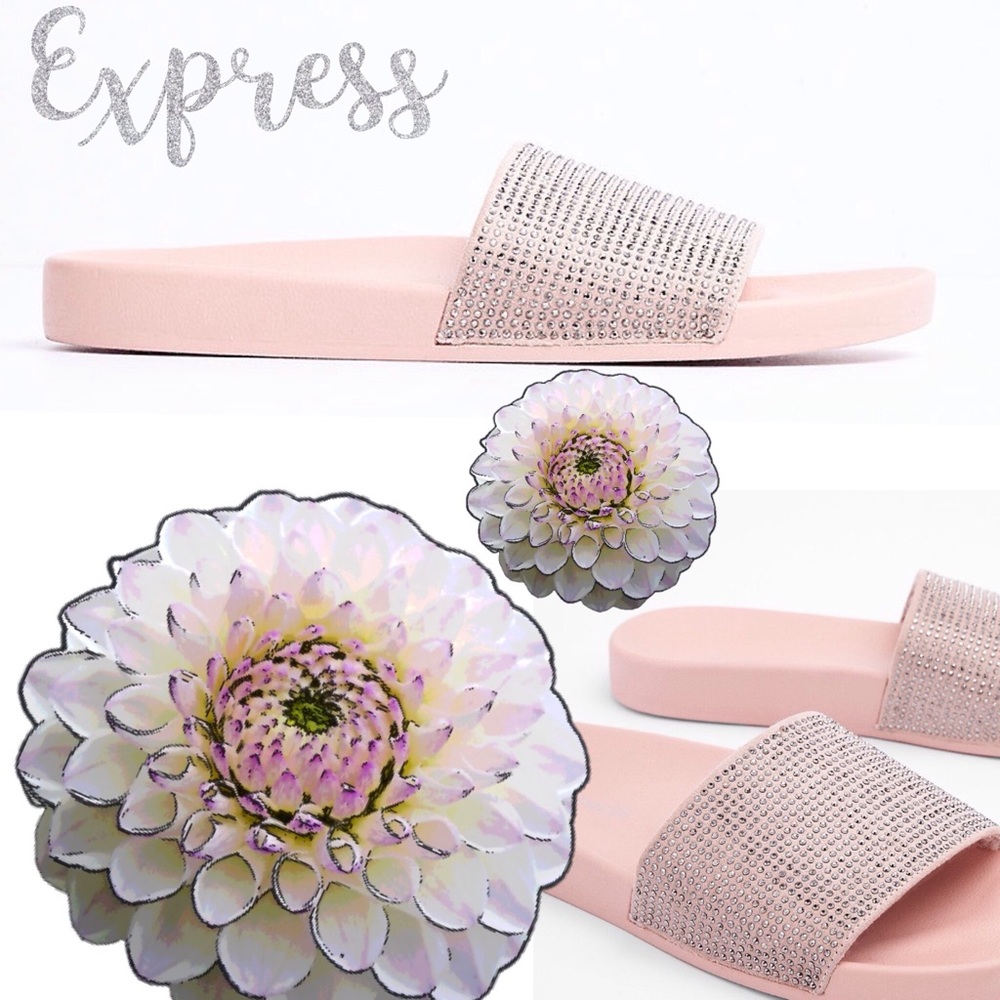 🆕Express Pink Crystal Slides