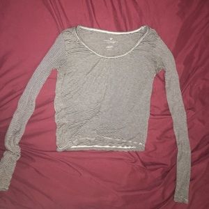 Black & White Striped American Eagle Tee