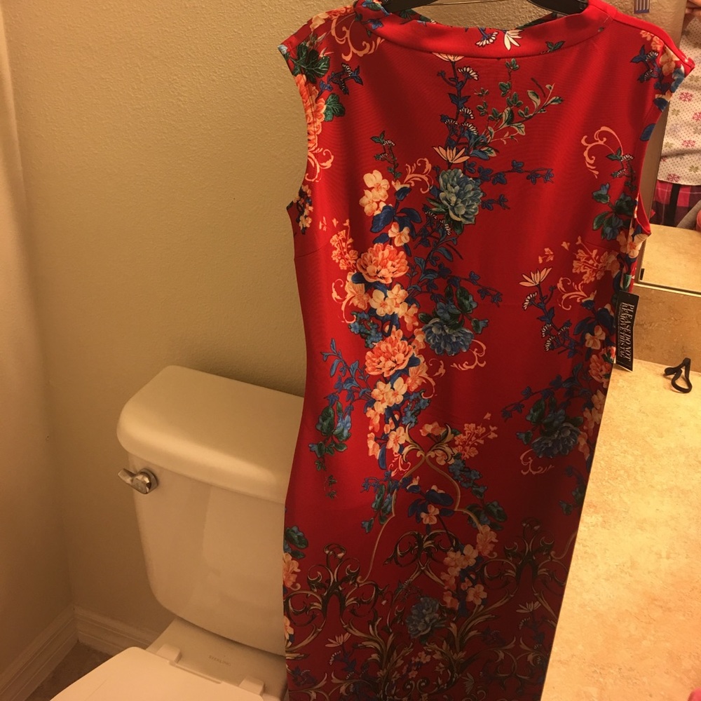 NY&C red floral fitted dress
