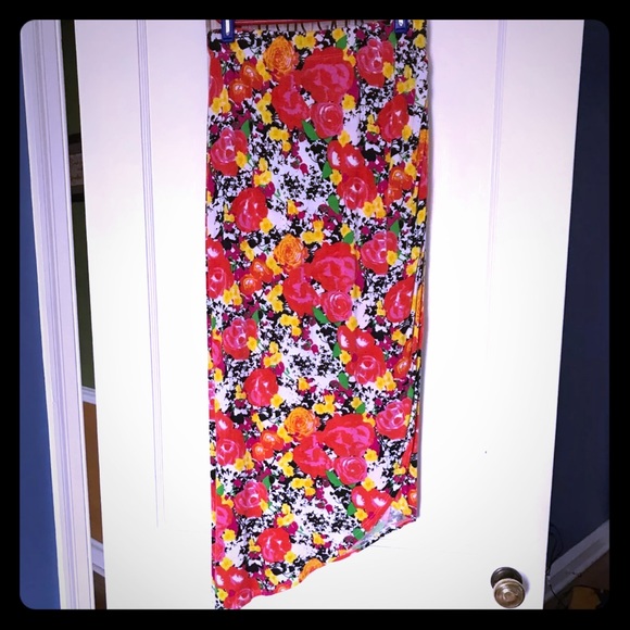 Floral High-low Skirt, Size Small - Picture 1 of 2