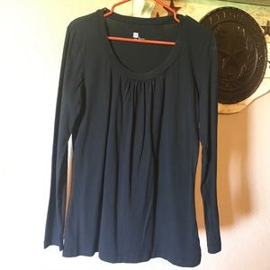 Gap Scoop Neck Black long sleeve shirt size Large