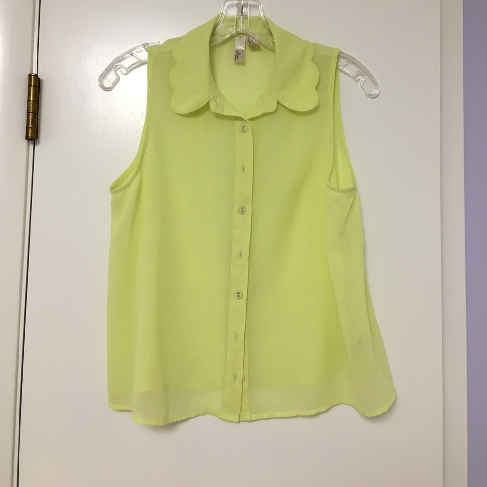 Forever 21 Bright Yellow Tank w/ Collar