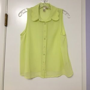 Forever 21 Bright Yellow Tank w/ Collar