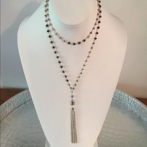 Stella & Dot NWOT Silver Gitane Tassel Necklace