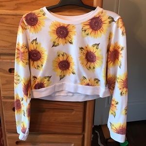 Crop sunflower sweater