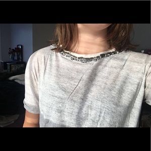 J. Crew bead neck tee