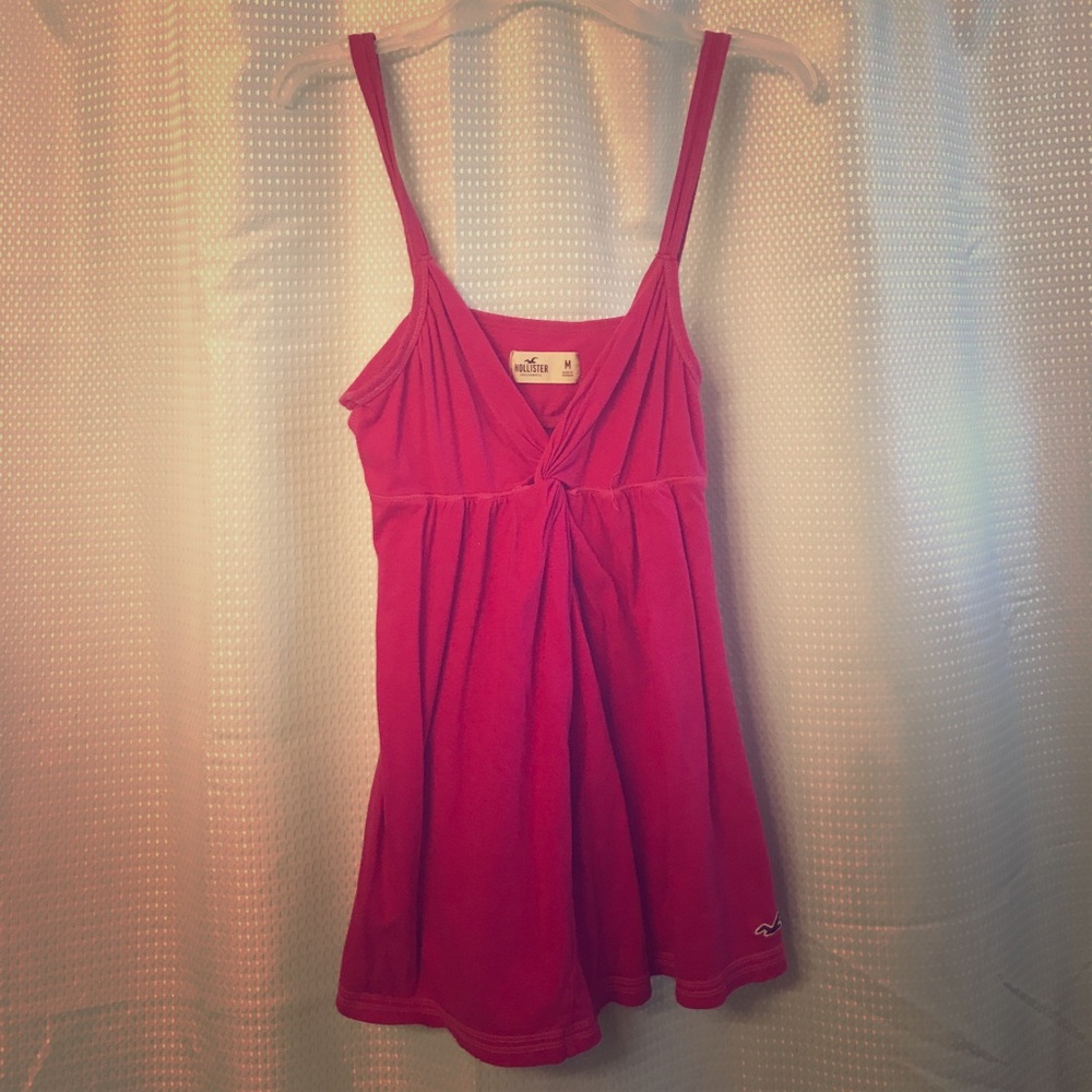 Knot front pink tank