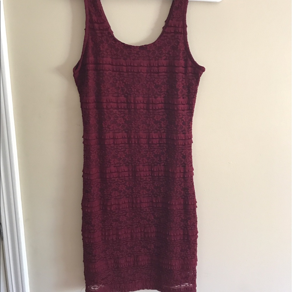 Maroon lace dress