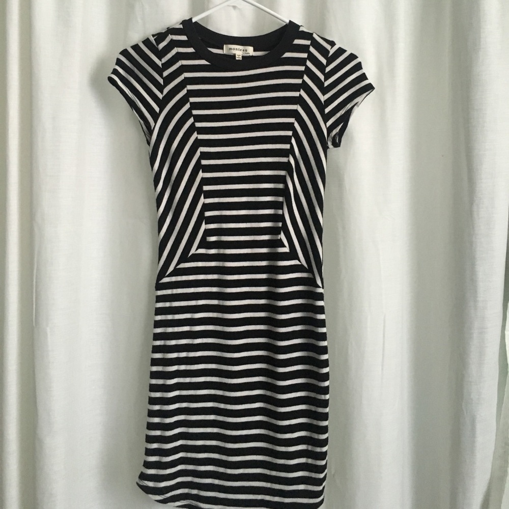 Monteau Striped Bodycon Dress
