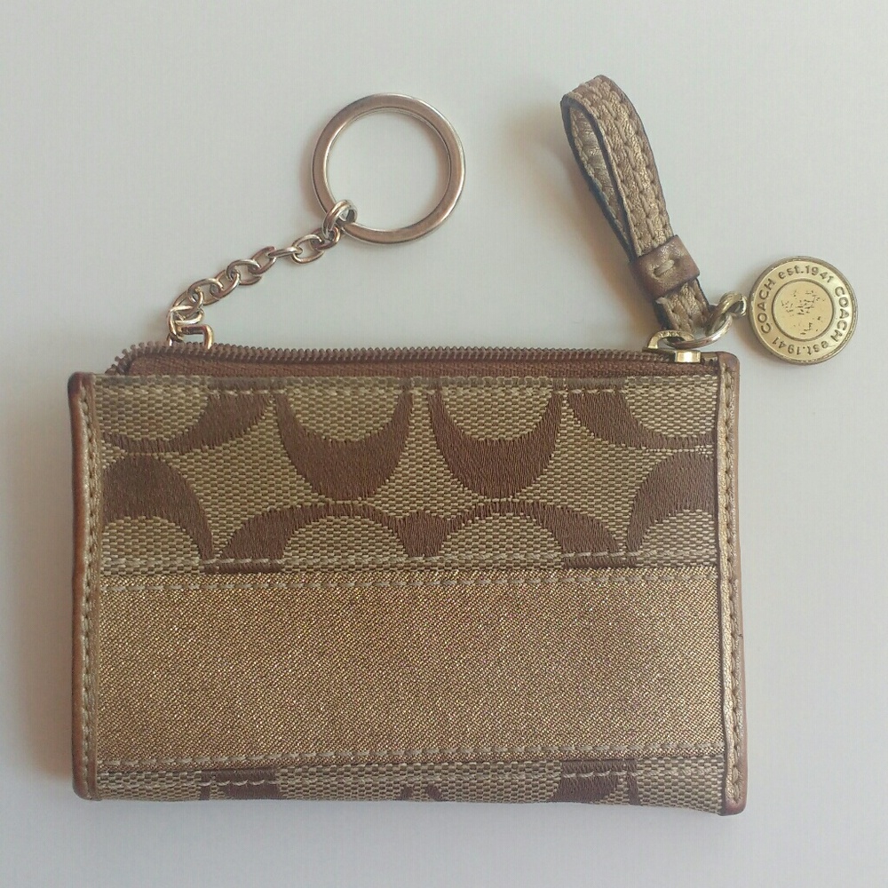 Coach signature keychain wallet