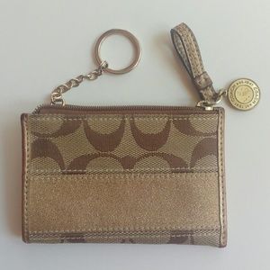 Coach signature keychain wallet