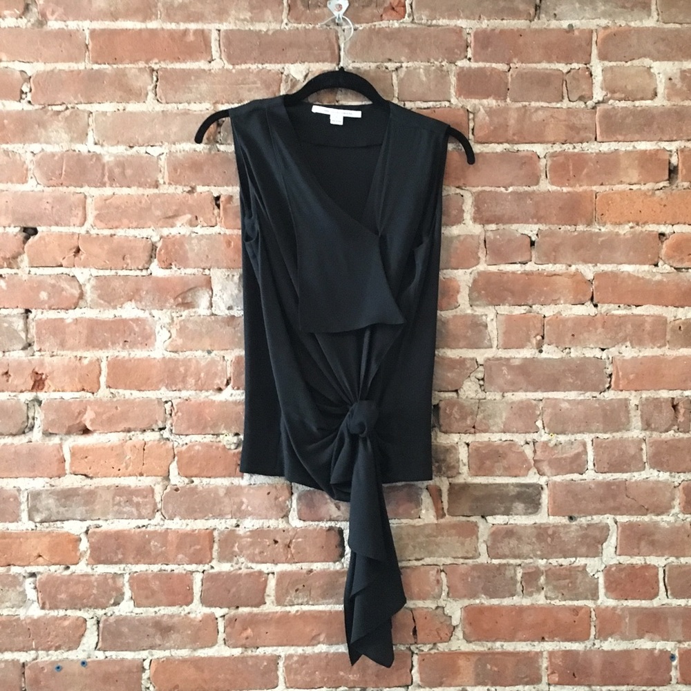 Diane Von Furstenberg Sleeveless Silk Front Wrap