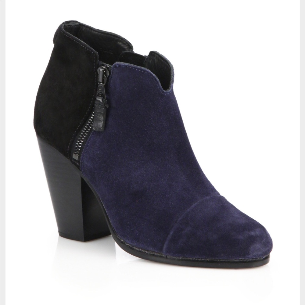 Rag & Bone Margot Suede Booties blue and black