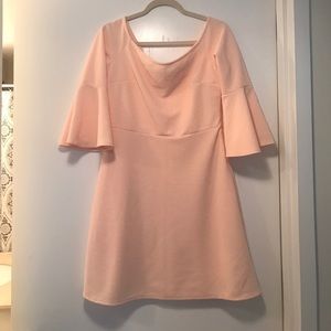 Light pink off the shoulder dress