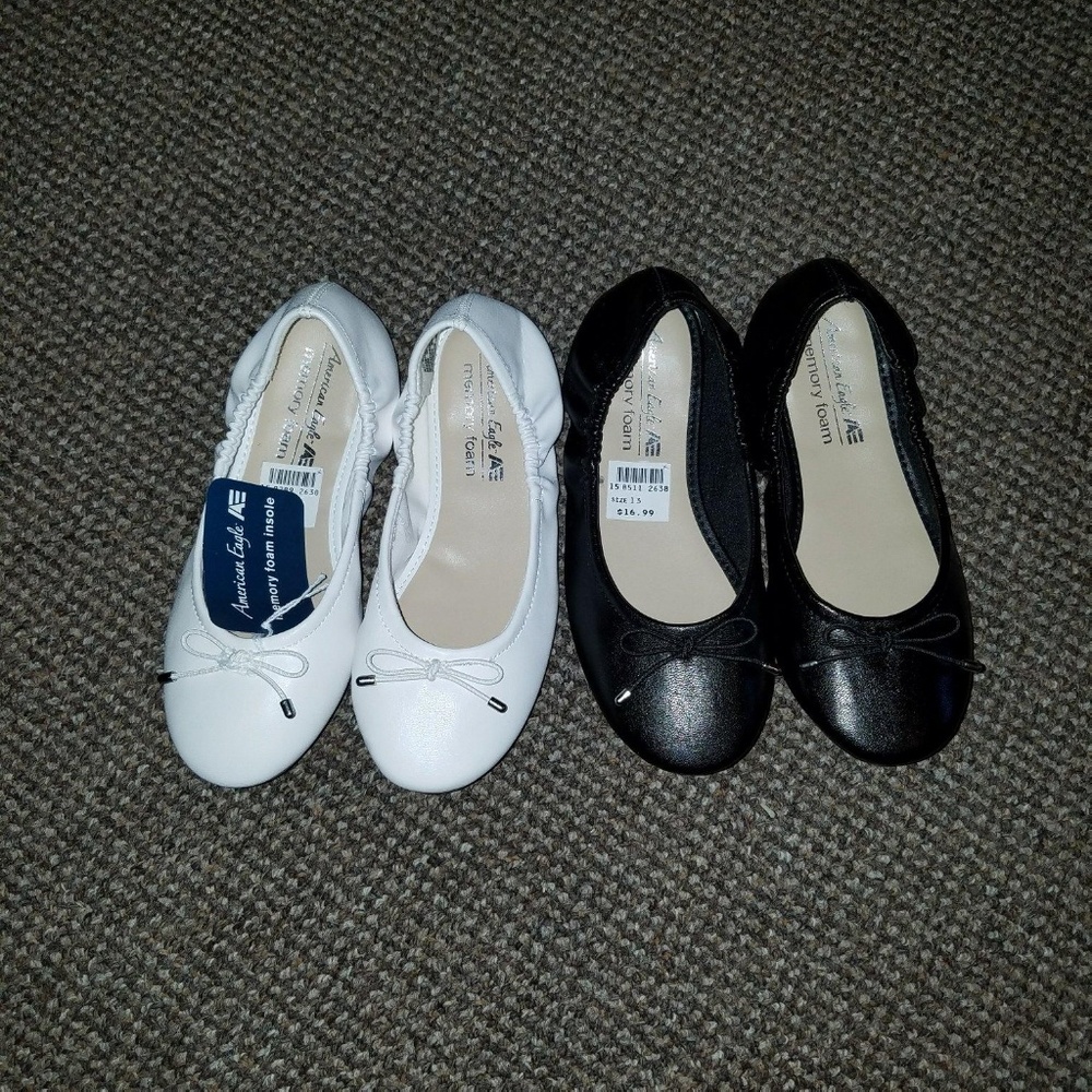 Black and white cute little girl flats