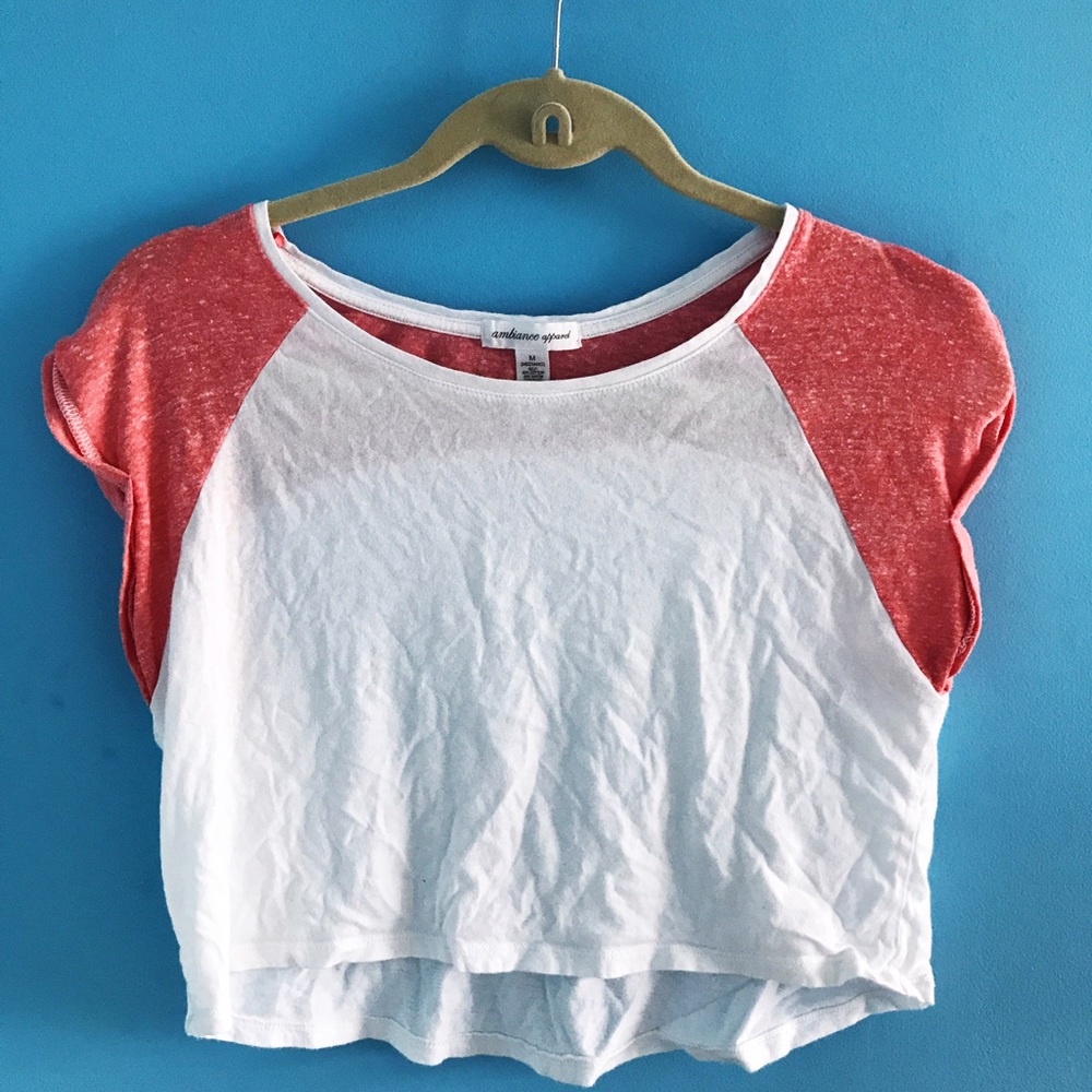 White and Pink Crop Top