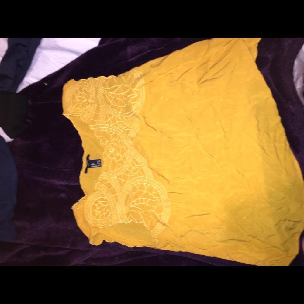 mustard forever 21 blouse
