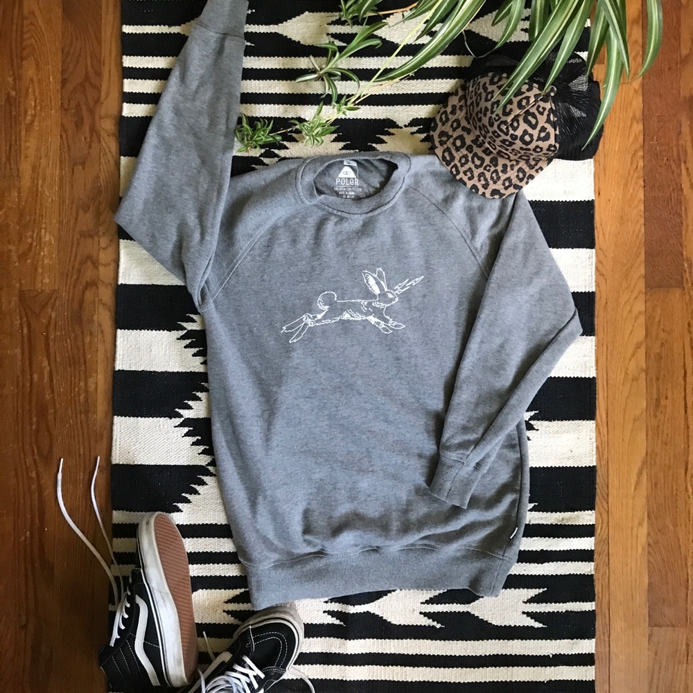 Poler Rabbit Crew Neck Sweater Gray
