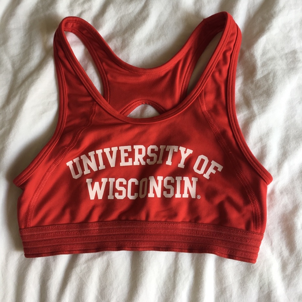 VS pink Wisconsin sports bra