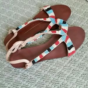 Beautiful size 8 beaded sandals