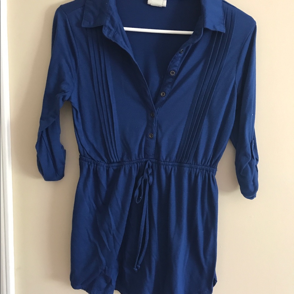 Royal blue fitted shirt
