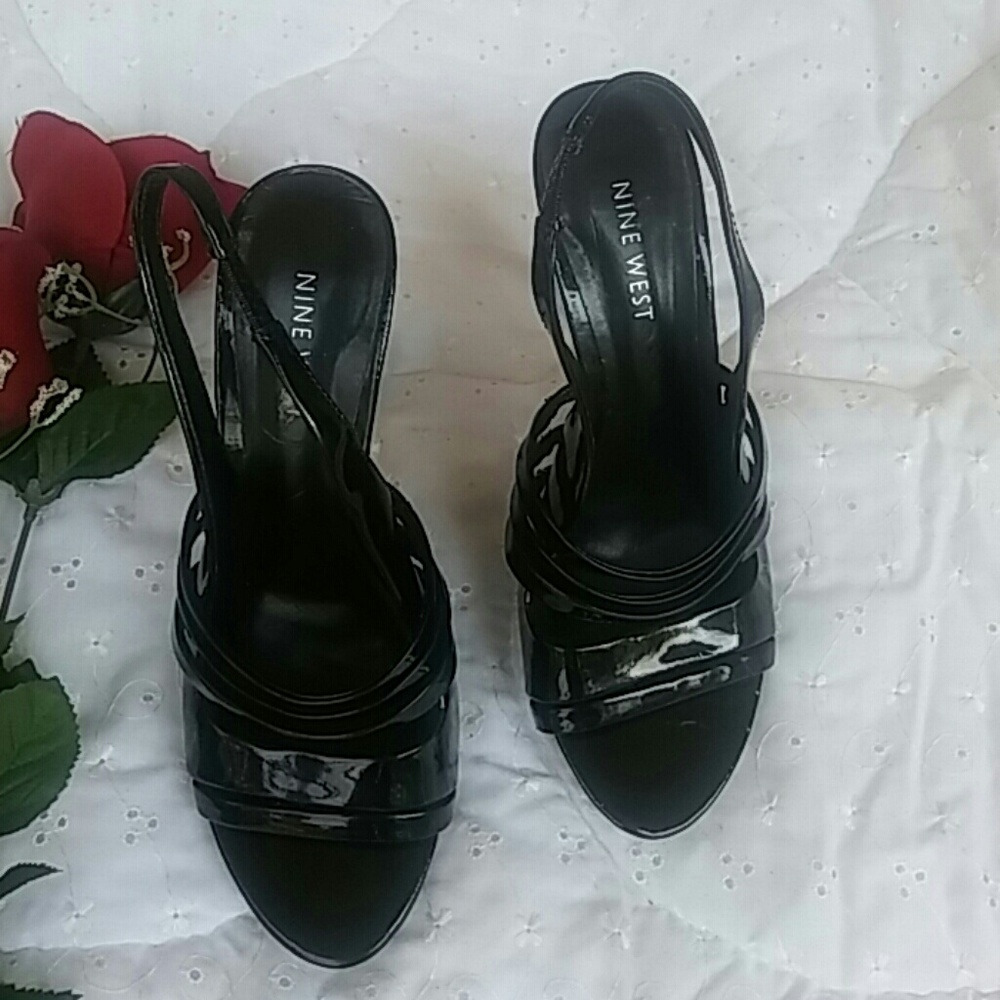 Nine West sling platform party stiletto heels  6M