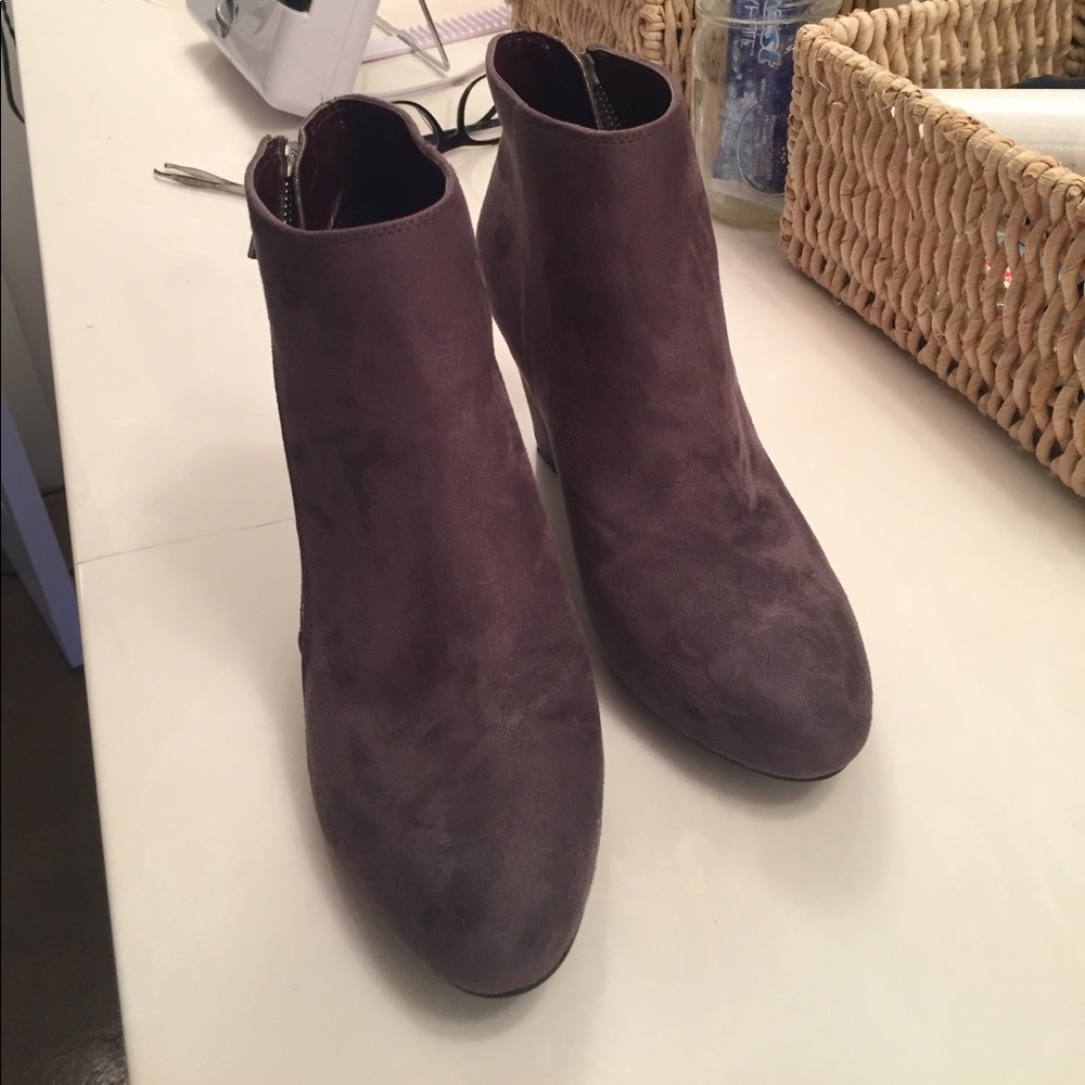 Gray Suede Booties