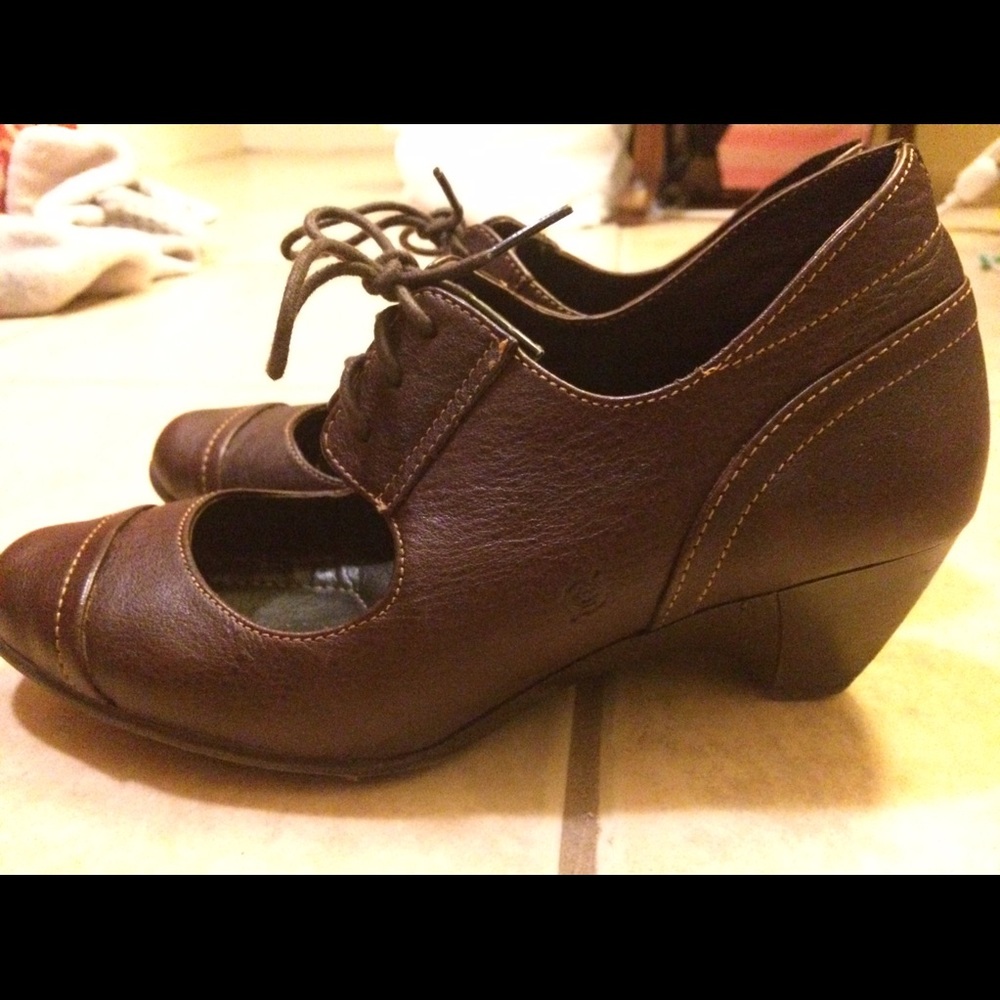 Born Mary Jane lace up wedge heel Sz. 6.5