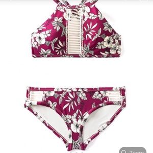 Olena Adore Me maroon floral bikini bottom