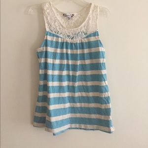 Blue and Cream Striped tank