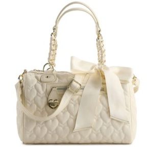 Betsy Johnson Yours Mine & Ours White Satchel