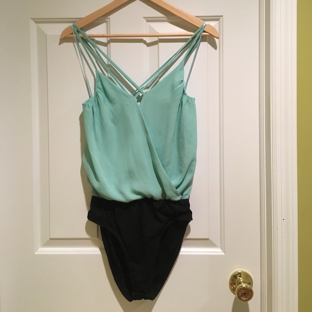 Strappy Turquoise Bodysuit