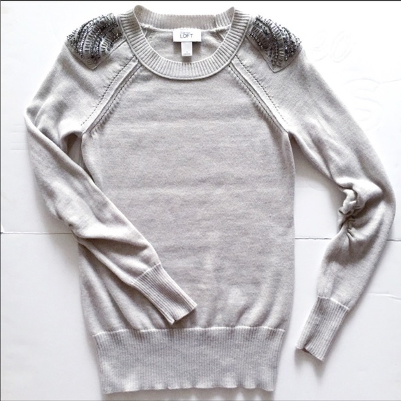 LOFT Sweaters - Loft • Shoulder Embellished Sweater