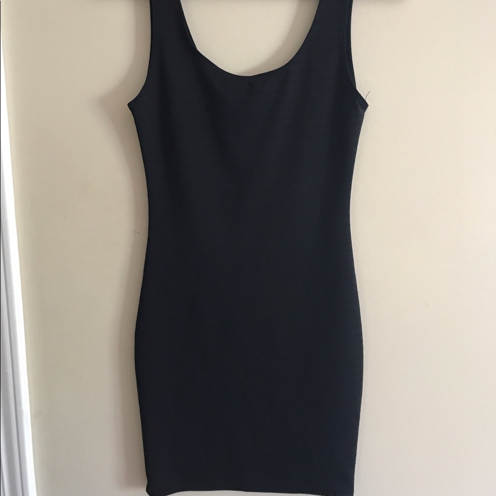 Ribbed little black dress