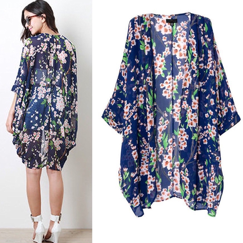 Blue Floral Kimono