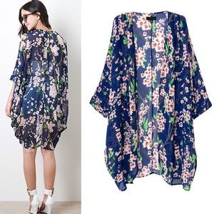 Blue Floral Kimono